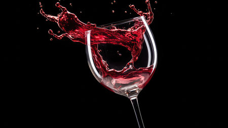 red wine glass splashの素材