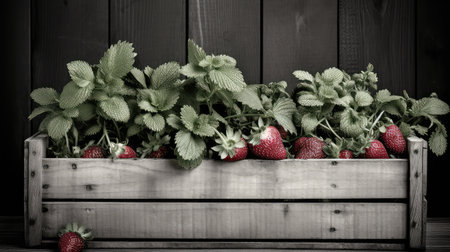 photo strawberry black and whiteの素材