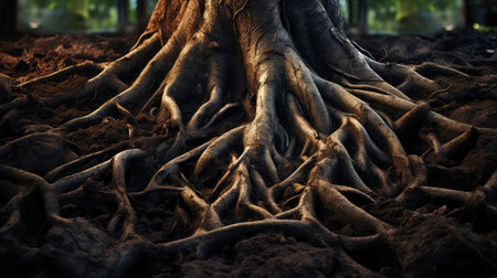 absorption underground tree rootsの素材