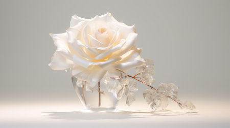 single white rose isolatedの素材