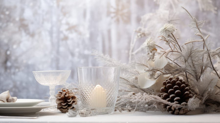 cloth table top view winterの素材