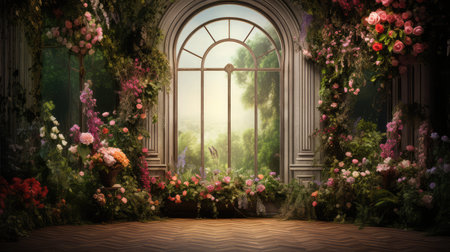 greenery wall muralの素材