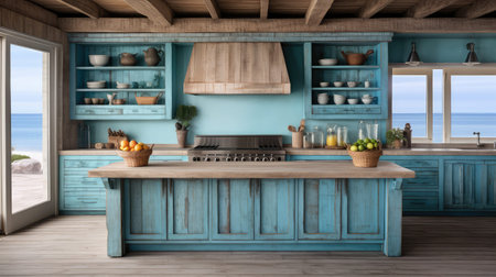 wood blue counterの素材