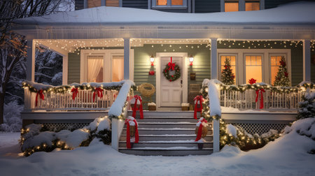 snowman christmas house exteriorの素材