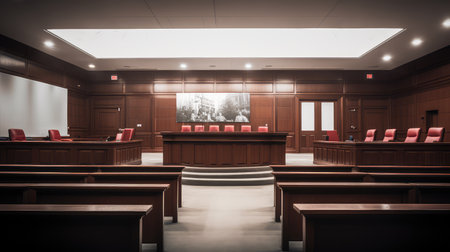lawyers empty jury boxの素材