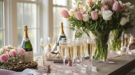shower champagne tableの素材