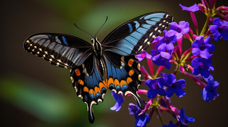 vibrant black swallowtail butterflyの素材