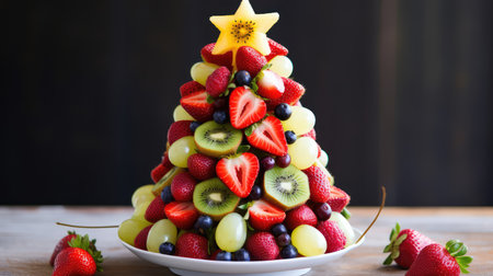 festive fruit christmas treeの素材