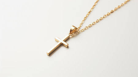 delicate gold cross necklaceの素材