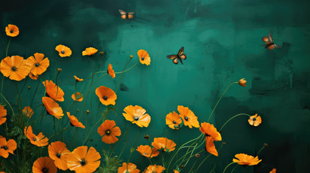 contrast green and orange backgroundの素材