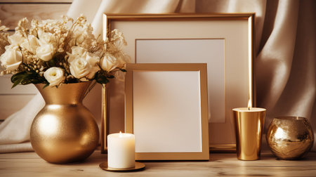 decor flat lay goldの素材