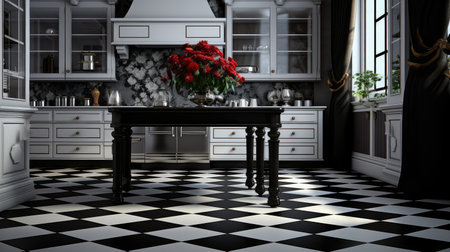 elegance flowers black backgroundの素材