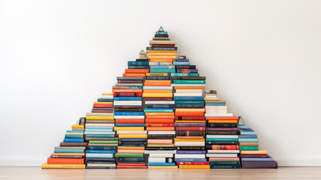 vibrant book stack backgroundの素材