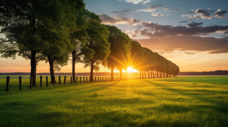 sunlight field treesの素材
