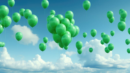 cheerful green balloonsの素材