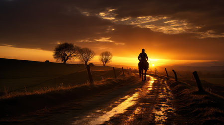 ethereal dirt road sunsetの素材