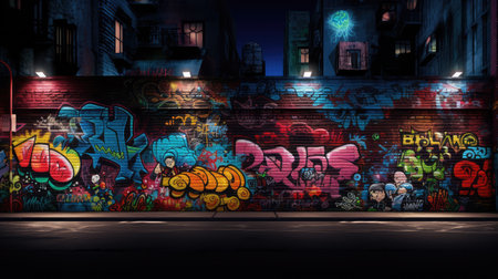 colors brick wall nightの素材