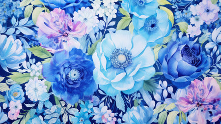 intricate blue floral printの素材