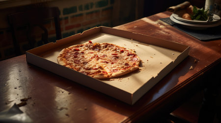 counter empty pizza boxの素材