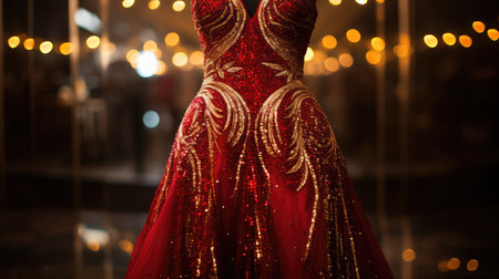 dress red and gold sparkleの素材