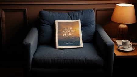 reading square book mock upの素材