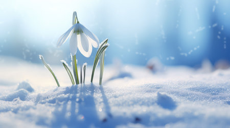 renewal spring flowers snowの素材
