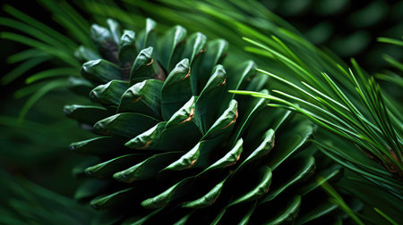 macro pine green backgroundの素材