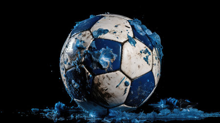 worn soccer ball blueの素材