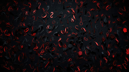 contrast question marks redの素材