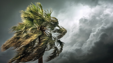 summer storm palm treeの素材