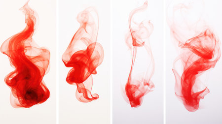 photo red smoke on whiteの素材