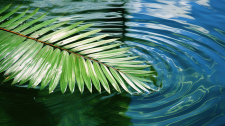 water palm-tree leafの素材