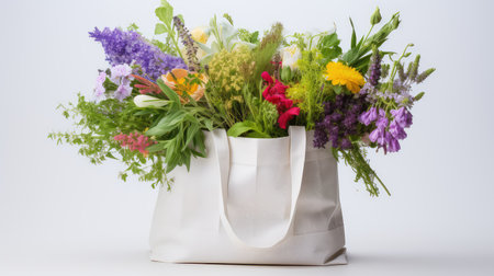 fresh grocery bag white backgroundの素材