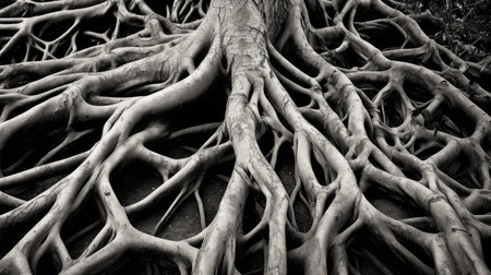 nutrients roots of a treeの素材