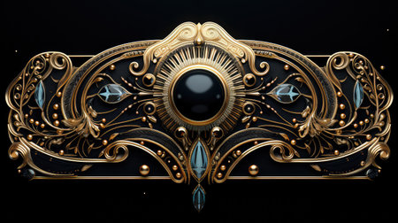 deco jewelry black backgroundの素材