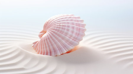 sand sea shell on whiteの素材