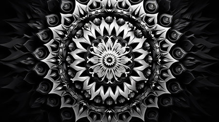 patterns mandala black and whiteの素材
