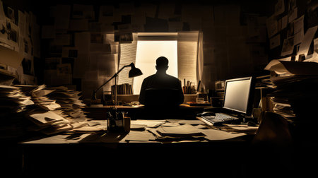 screen office workers silhouetteの素材