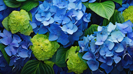bloom blue and green flowersの素材
