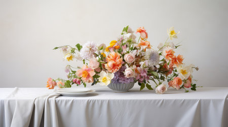 clean white table cloth backgroundの素材