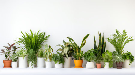 potted white background with plantsの素材