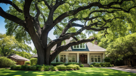 suburban tree front yardの素材