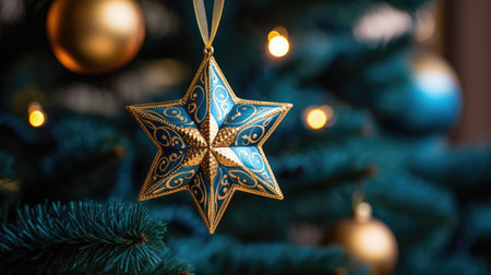 holiday blue and gold starsの素材