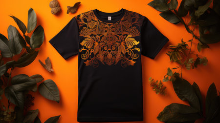 apparel black tee shirt mockupの素材