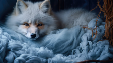 fluffy blue foxの素材
