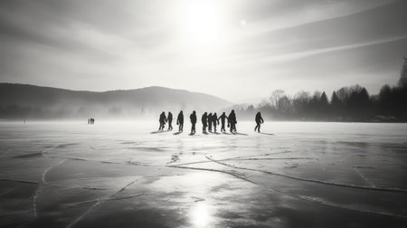 ice black and white winterの素材