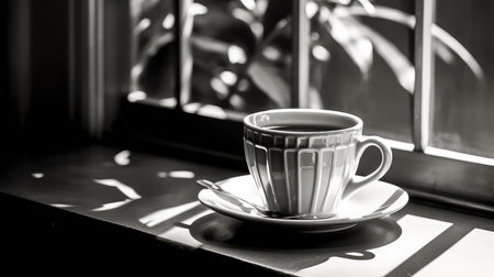 natural black and white coffee cupの素材