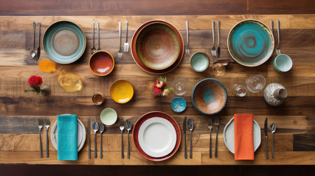 unique wood table top viewの素材