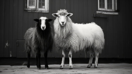 contrast black and white buildingsの素材