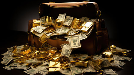 briefcase bag of goldの素材